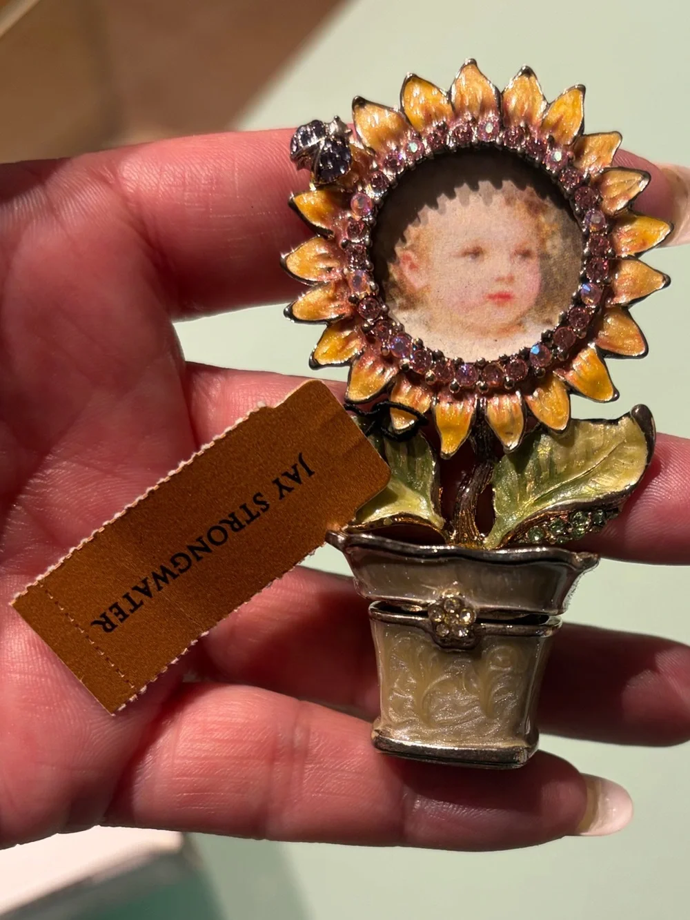 JAY STRONGWATER Vintage Allegra sunflower pot mini frame box NWT